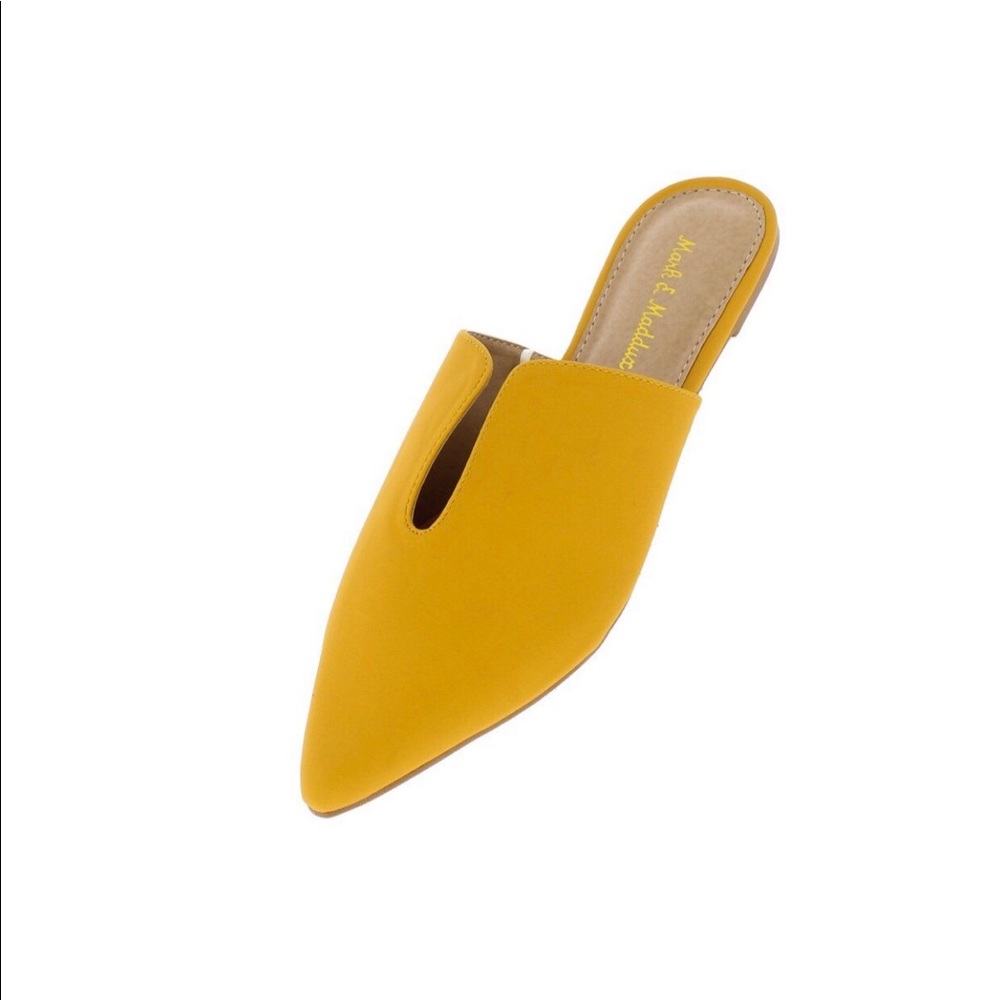 Mustard Slit Front Flats - Picture 2 of 4